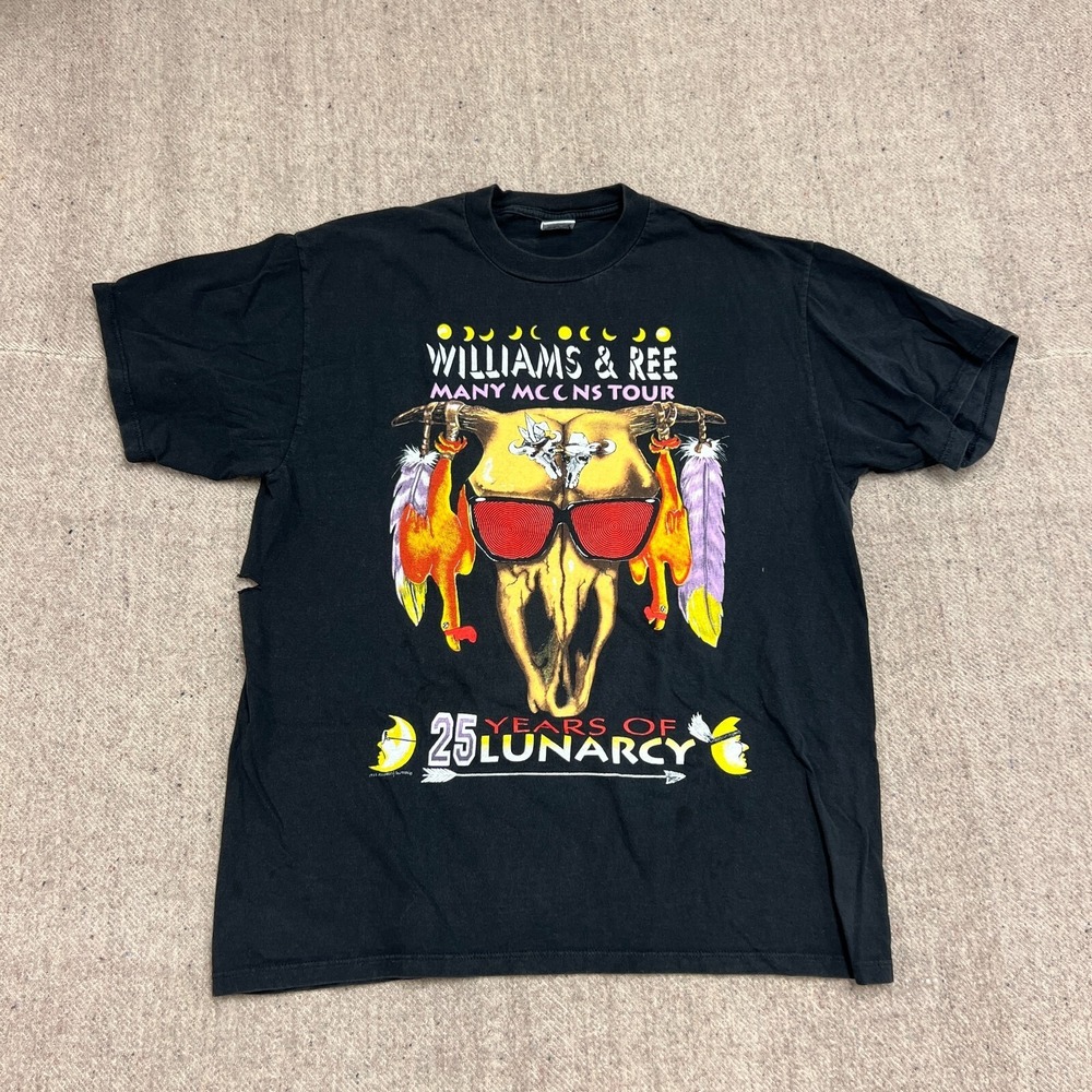 Vintage Williams & Ree Many Moons Shirt Mens XL Black 1990s Tour